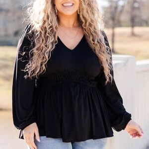 Chic Soul Top 2X smocked waist